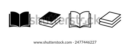 Book icon set. open book icon vector. ebook icon