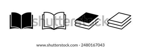 Book icon set. open book icon vector. ebook icon