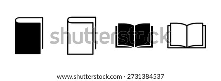 Book icon set. open book icon vector. ebook icon