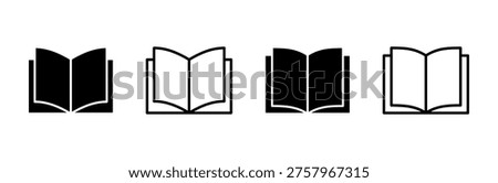 Book icon set. open book icon vector. ebook icon