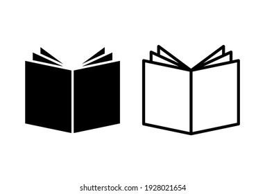 Book icon set. open book icon vectors. ebook icons
