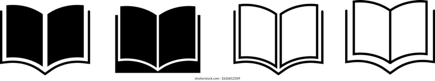 

Book icon set. Personal Organizer. education study.   Textbook symbol. journal literature business signs. reading learning language skill sign 