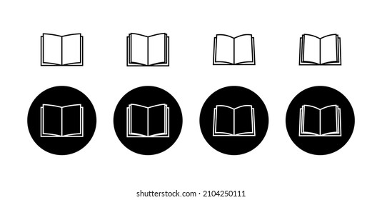 Juego de iconos del libro. Cuaderno escolar. Proceso educativo. Icono de línea de vector para negocios y publicidad.