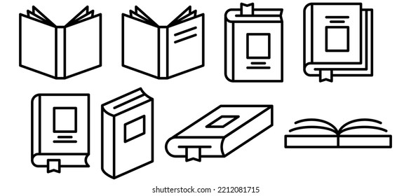 Book icon set. Simple book symbol. Vector illustration. Eps 10.