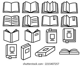 Book icon set. Simple book symbol. Vector illustration. Eps 10.