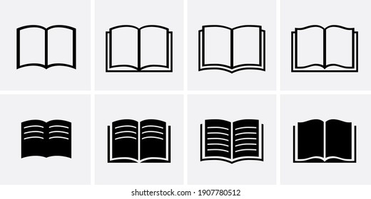 Book Icon set. Book symbol. Vector illustration