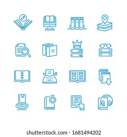 Book icon set in thin line style