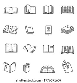 Book icon set in thin line style. book isolated on white background, learning business concept,