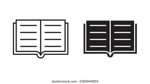 Book icon set in thin line. vector illustrations for web