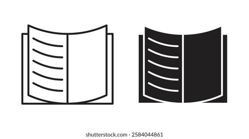 Book icon set in thin line. vector illustrations for web