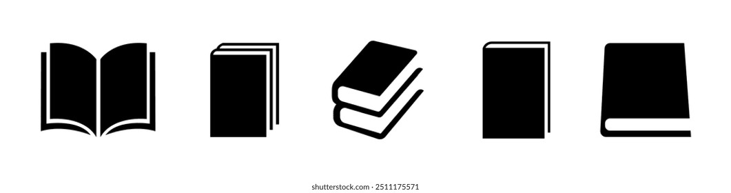 Book icon set, Various Books Vector Line Drawing Icon Set, Open book, closed book icon vector illustration, e-book, back to school, library sign, Study concept symbol, Learning sign, Book clipart.