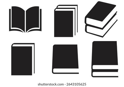 Book icon set, Various Books Vector Line Drawing Icon Set, Open book, closed book icon vector illustration, e-book, back to school, library sign, Study concept symbol, Book clipart, Learning sign