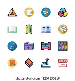 book icon set. vector set about open book, open, pamphlet and hebrew icons set.