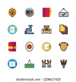 book icon set. vector set about kabbalah, books, papers and hebrew icons set.