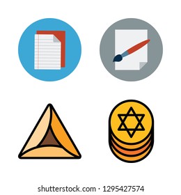 book icon set. vector set about hebrew, notebook and paper icons set.