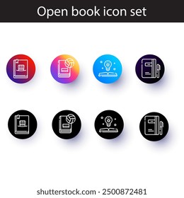 book icon set vector art illustration on white background.