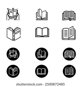 book icon set vector art illustration on white background.