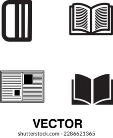 Juego de iconos del libro, ilustración del vector del libro sobre fondo blanco..eps