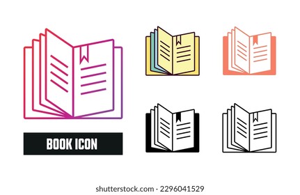 Book Icon Set Vector Illustration