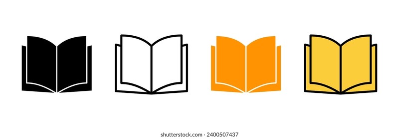 Book icon set vector. open book sign and symbol. ebook icon