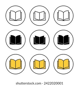Book icon set vector. open book sign and symbol. ebook icon