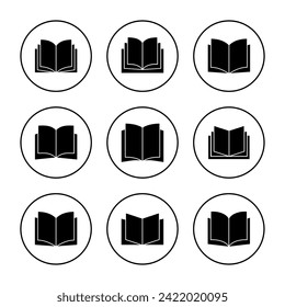 Book icon set vector. open book sign and symbol. ebook icon