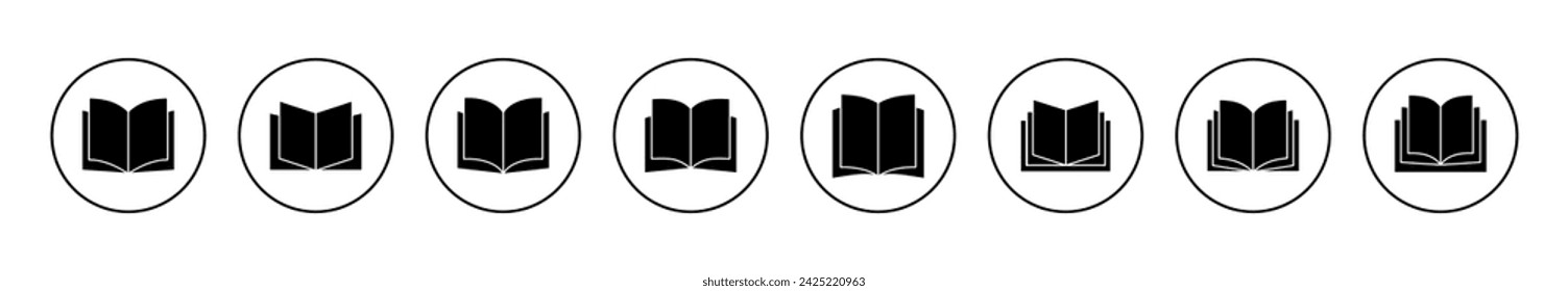 Book icon set vector. open book sign and symbol. ebook icon