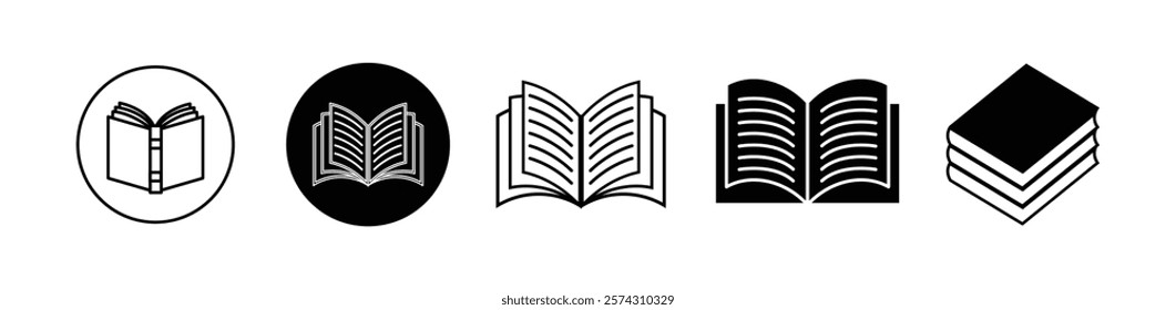 Book icon set vector. open book icon. Textbook icons. ebook icon.