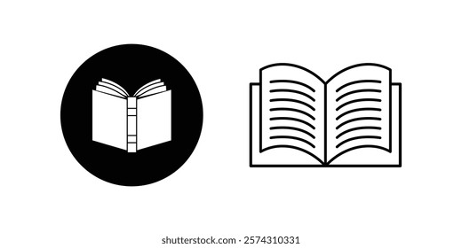 Book icon set vector. open book icon. Textbook icons. ebook icon.