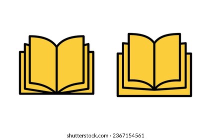 Book icon set for web and mobile app. open book sign and symbol. ebook icon