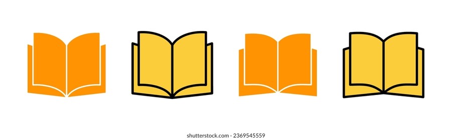 Book icon set for web and mobile app. open book sign and symbol. ebook icon