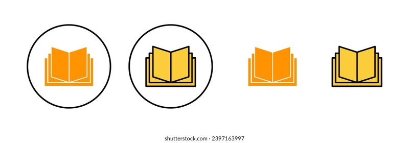 Book icon set for web and mobile app. open book sign and symbol. ebook icon