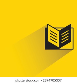 book icon with shadow on yellow background