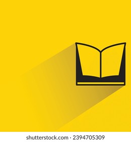 book icon with shadow on yellow background
