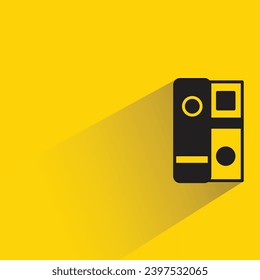 book icon with shadow on yellow background