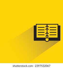 book icon with shadow on yellow background