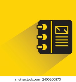 book icon with shadow on yellow background
