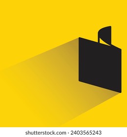 icono de libro con sombra sobre fondo amarillo