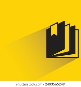 book icon with shadow on yellow background
