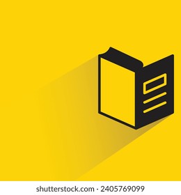 book icon with shadow on yellow background