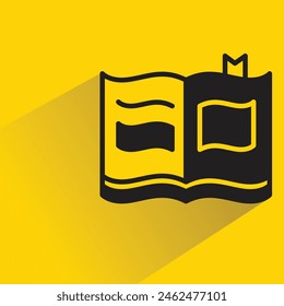 book icon with shadow on yellow background