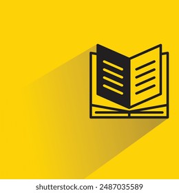 book icon with shadow on yellow background