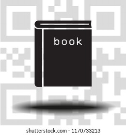 book icon. sign design the background QR code