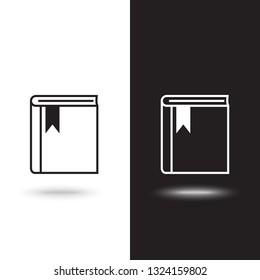 book icon. sign design on black and white background