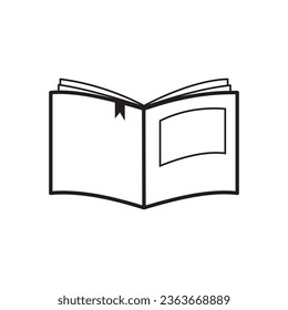 Buchsymbol. Zeichendesign. Lesebuch. Vektorgrafik-Lehrbuch