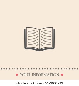 A book icon. A sign of reading and a library. A symbol of the book.