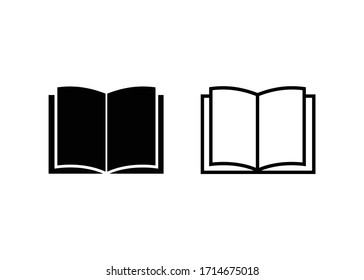 icono de libro, signo de libro y diseño vectorial de símbolo
