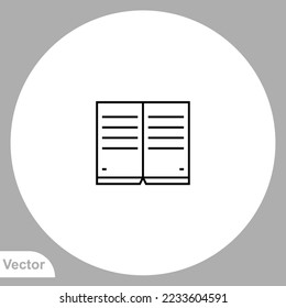 Book icon sign vector,Symbol, logo illustration for web and mobile