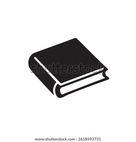 A book icon silhouette for knowledge on white background