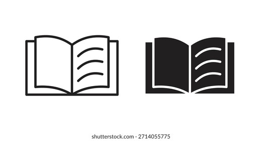 Book icon silhouette vector designs. Editable Strokes